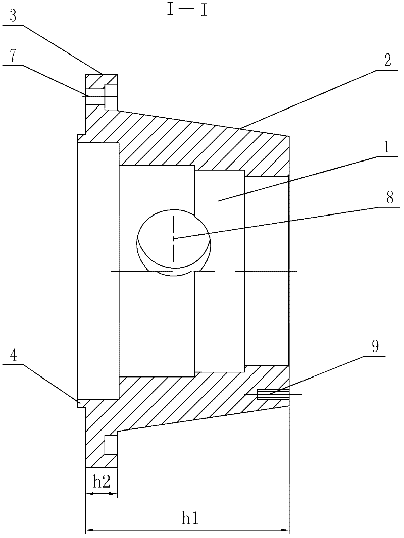 Transition base for processing inclined holes in inner cylinder space of gas turbine compressor exhaust cylinder