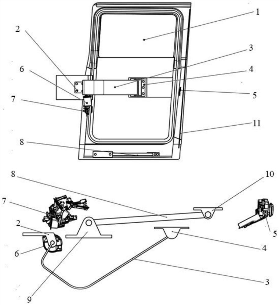 Vehicle door opening and closing device and method