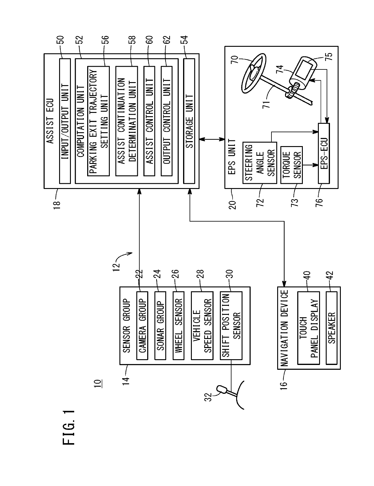 Assist device for pulling out of parking spot