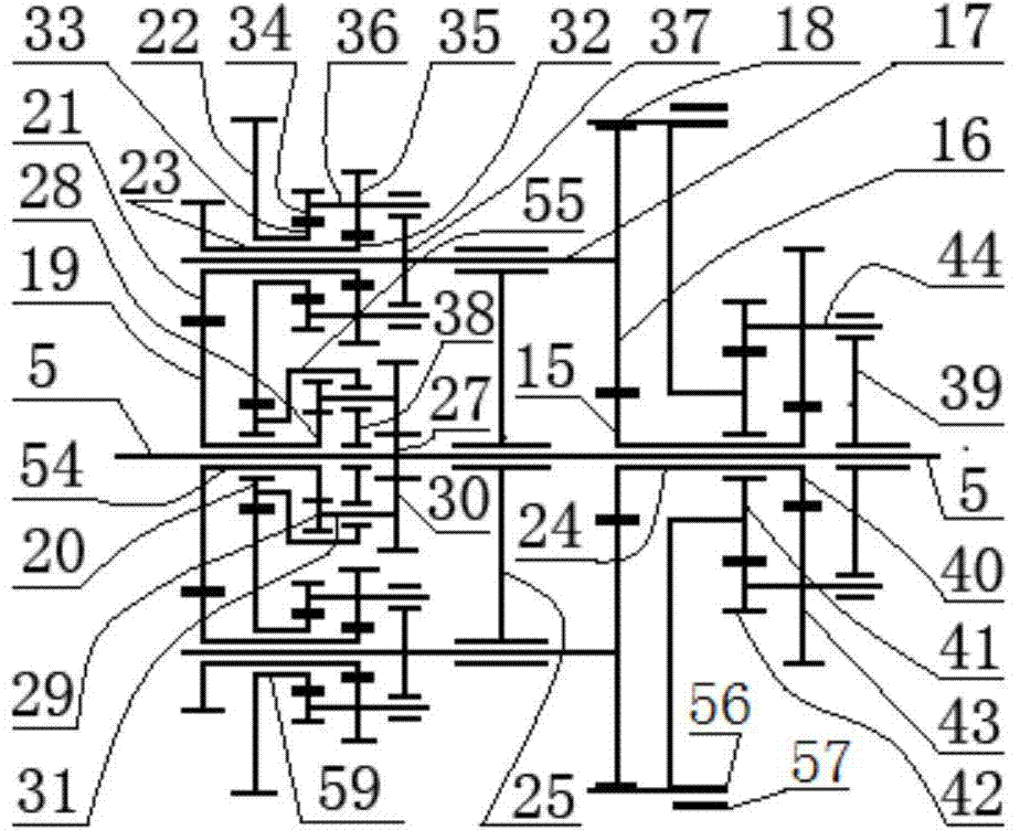 Gear type self-adapting transmission