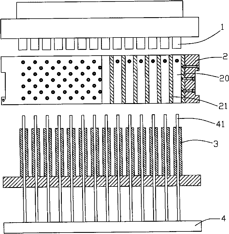 Core pulling molding device of pressure-type hollow brick machine