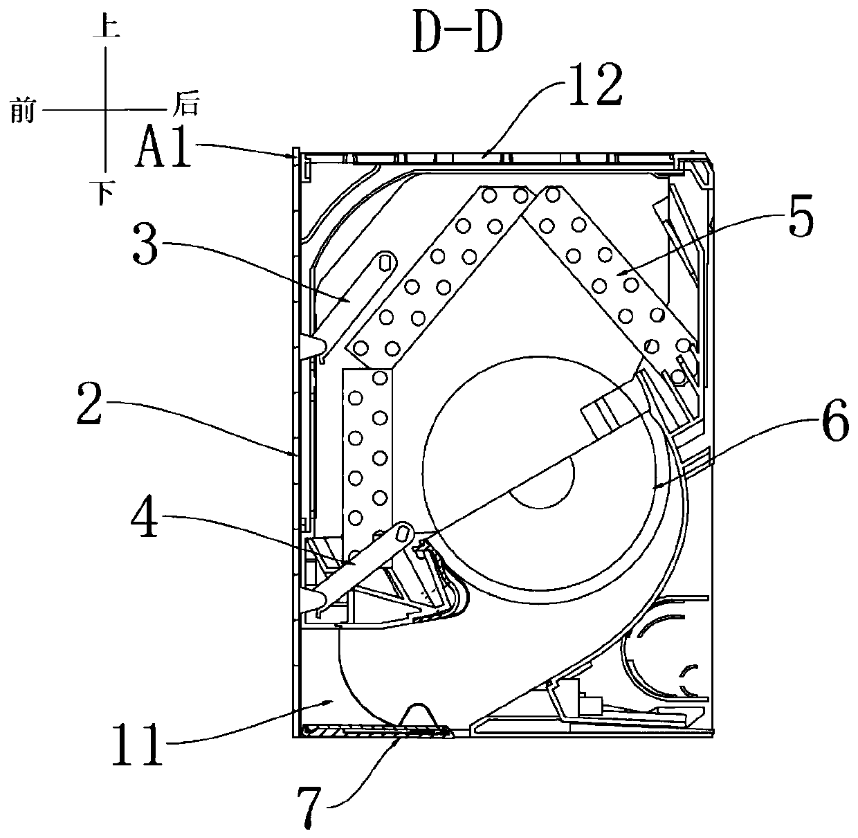 Air guide structure of air conditioner and air outlet control method thereof