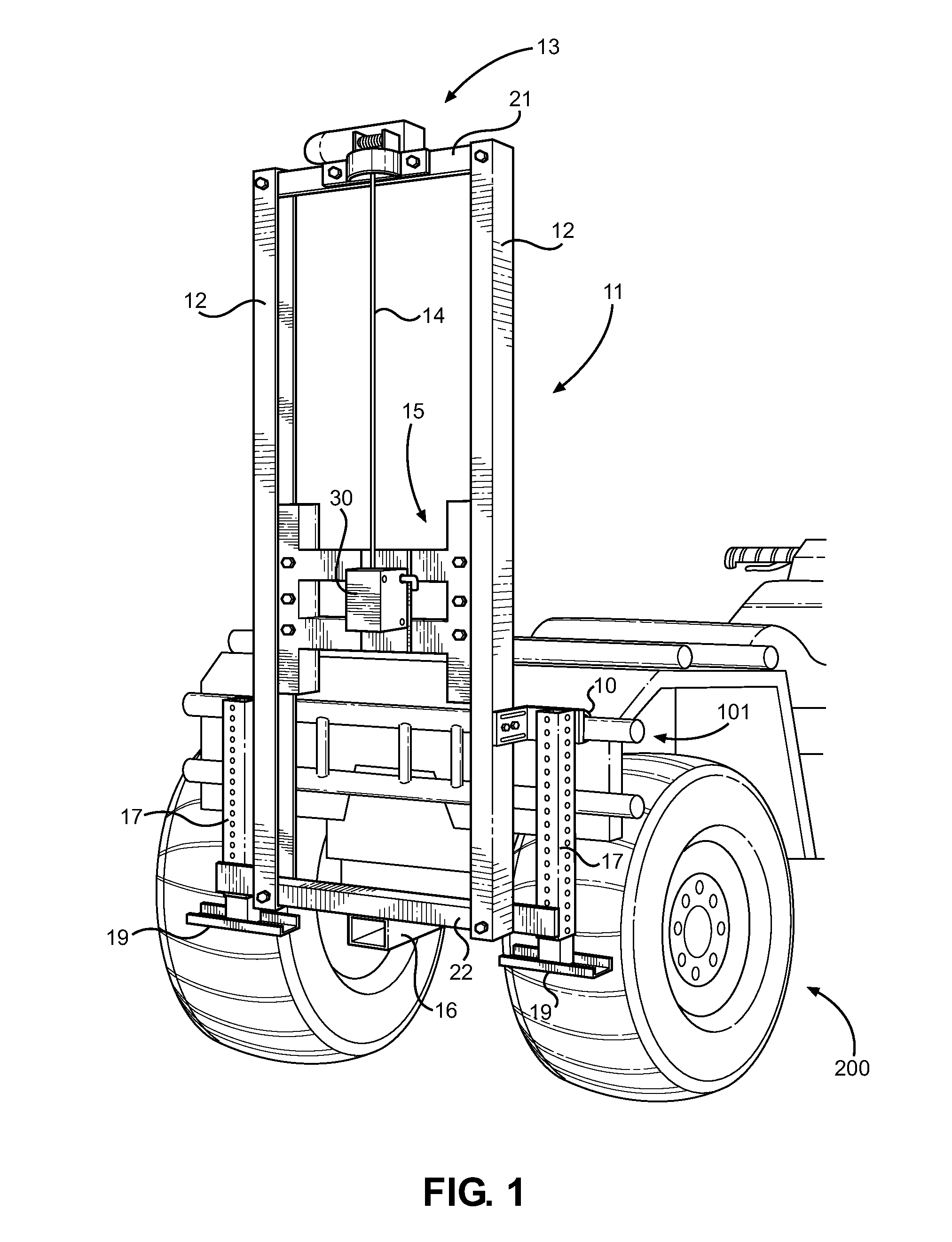 Vehicle-Attached Lifting and Tool Support Device