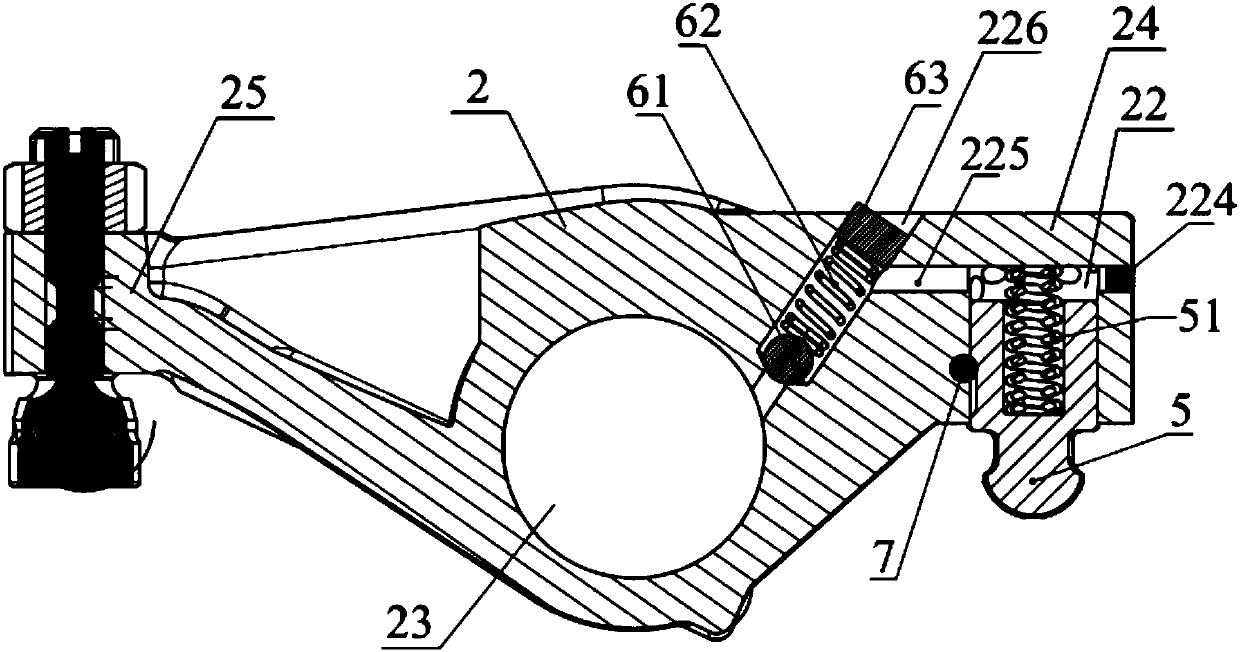 Rocker arm mechanism capable of early air valve closing and engine