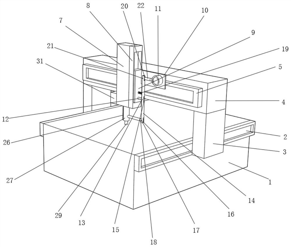 Tool deformation monitoring system for numerical control fixed beam type plano-boring and milling machine