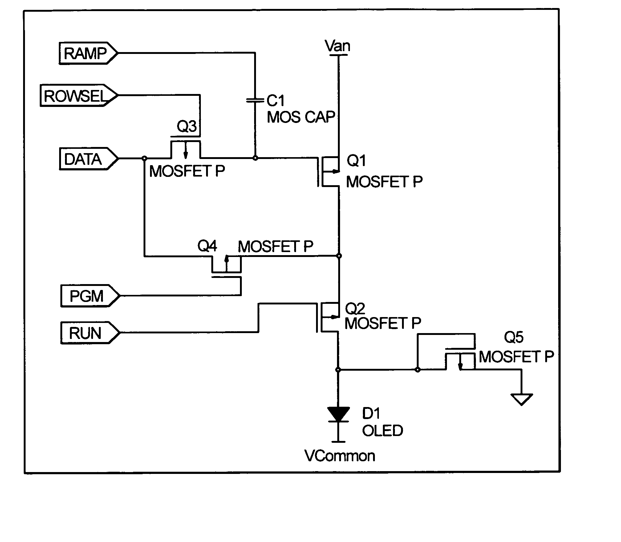 OLED active matrix cell designed for optimal uniformity