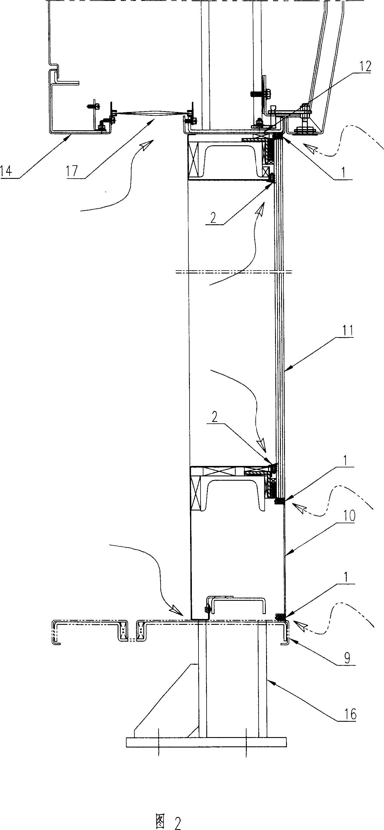 Screen door sealing structure of platform