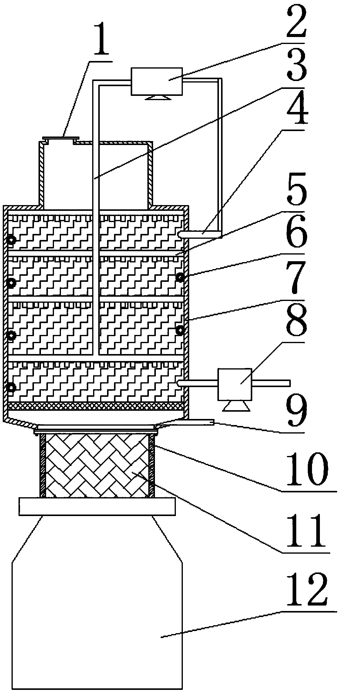 Flue gas desulfurization tower with characteristics of easy material discharging and easy impurity removing