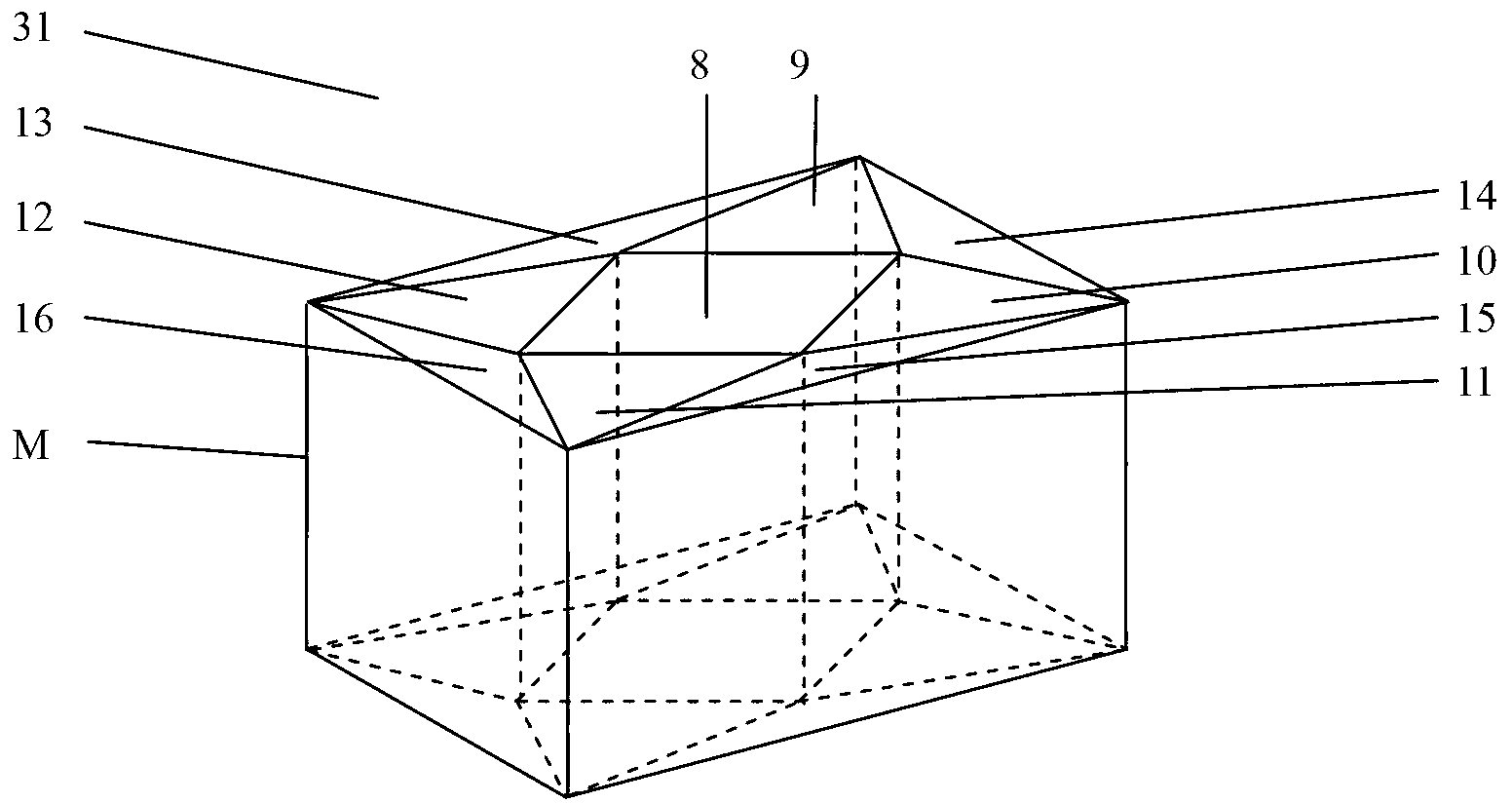 Column-shaped electromagnetic wave stealth device with four-direction stealth effects