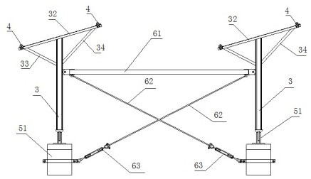 Prestressed flexible photovoltaic fixing support