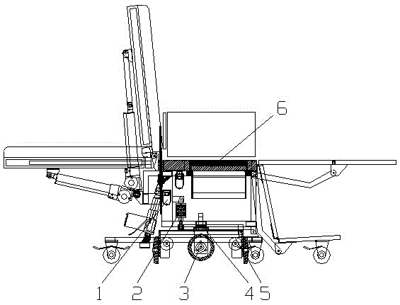 Walking engagement and disengagement device of intelligent electric wheelchair bed