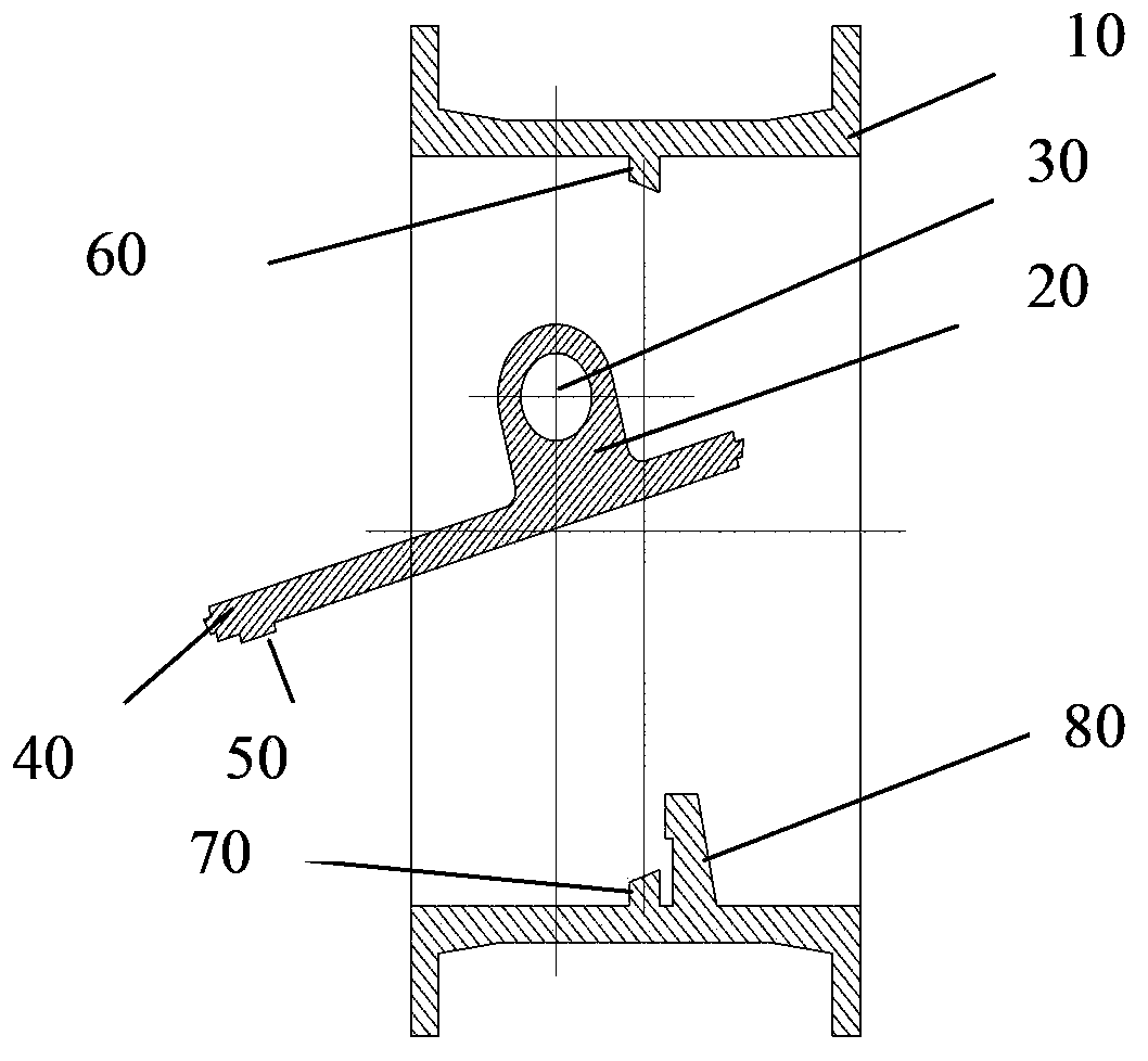 Check valve allowing external adjustment of closing positions of valve plate