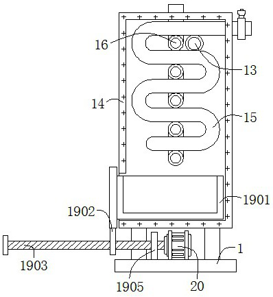 Hot flue gas treatment device and treatment method for industrial furnace