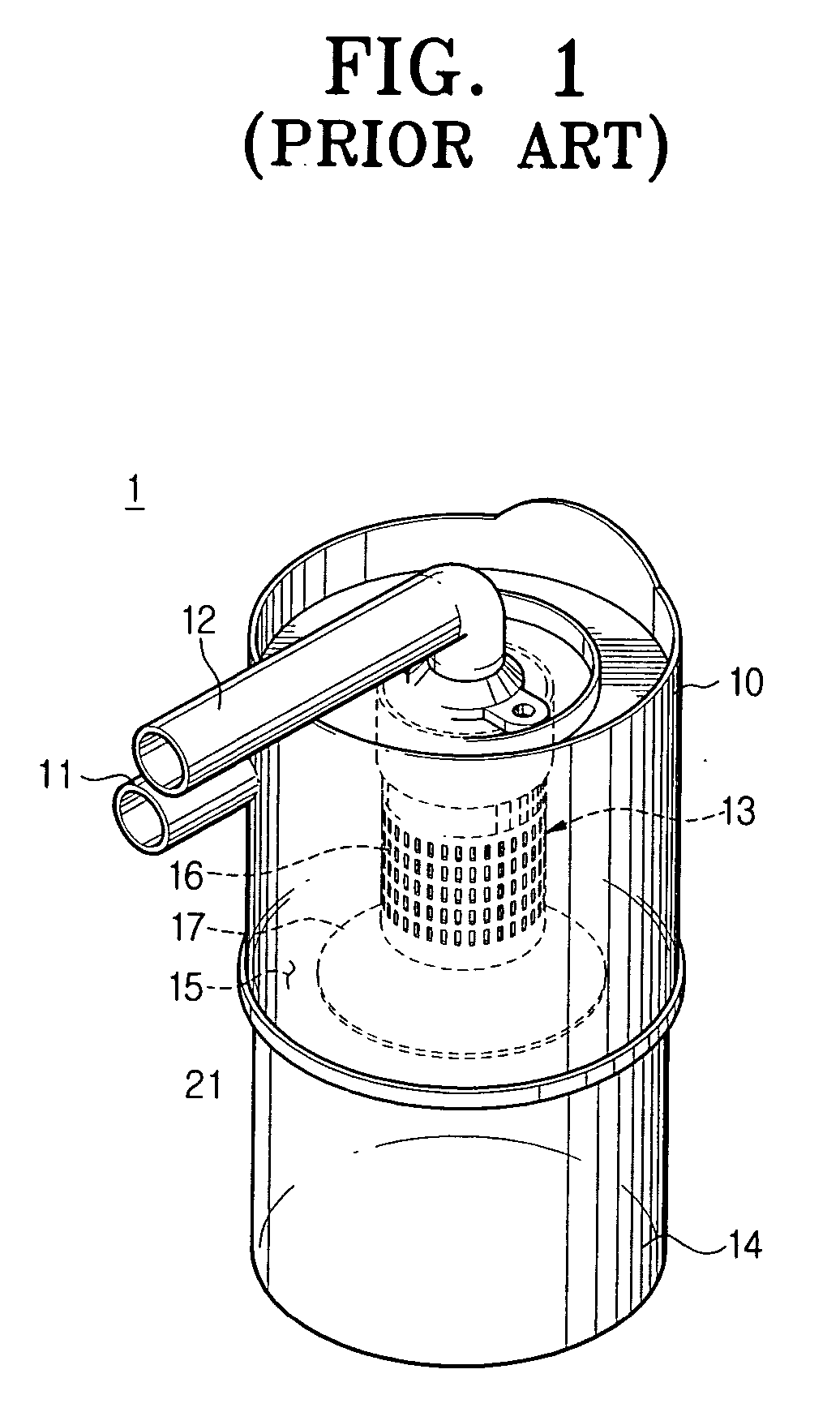 Grille for a cyclone vacuum