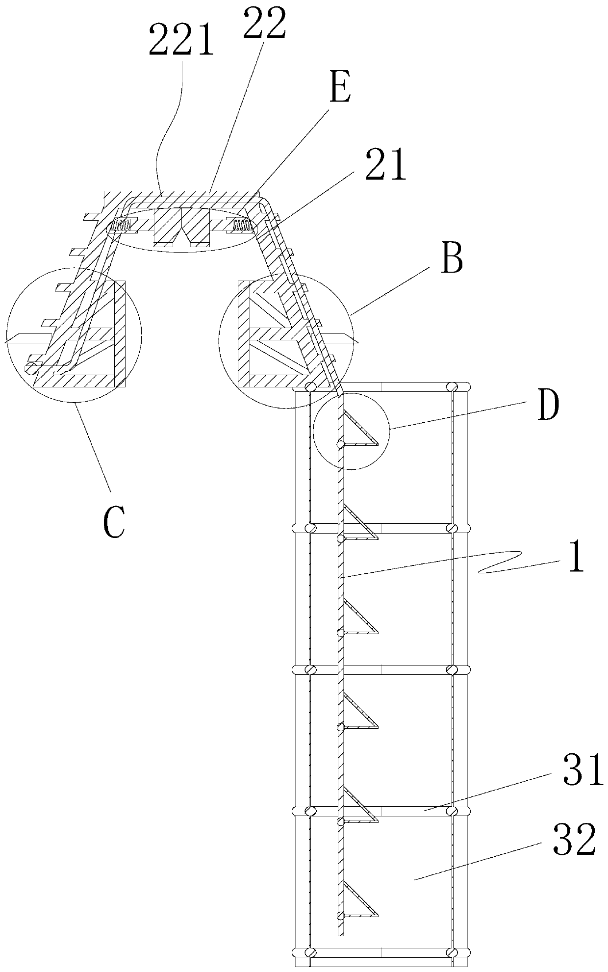 Escape ladder with wide application range