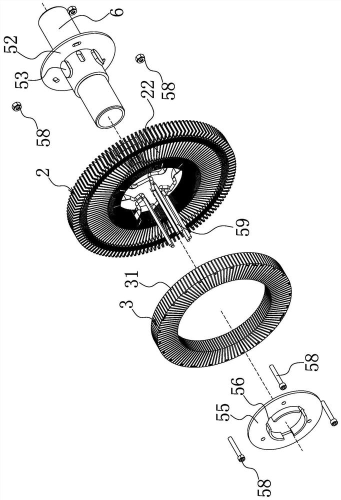 Yoke-free stator assembly and axial permanent magnet hub type motor