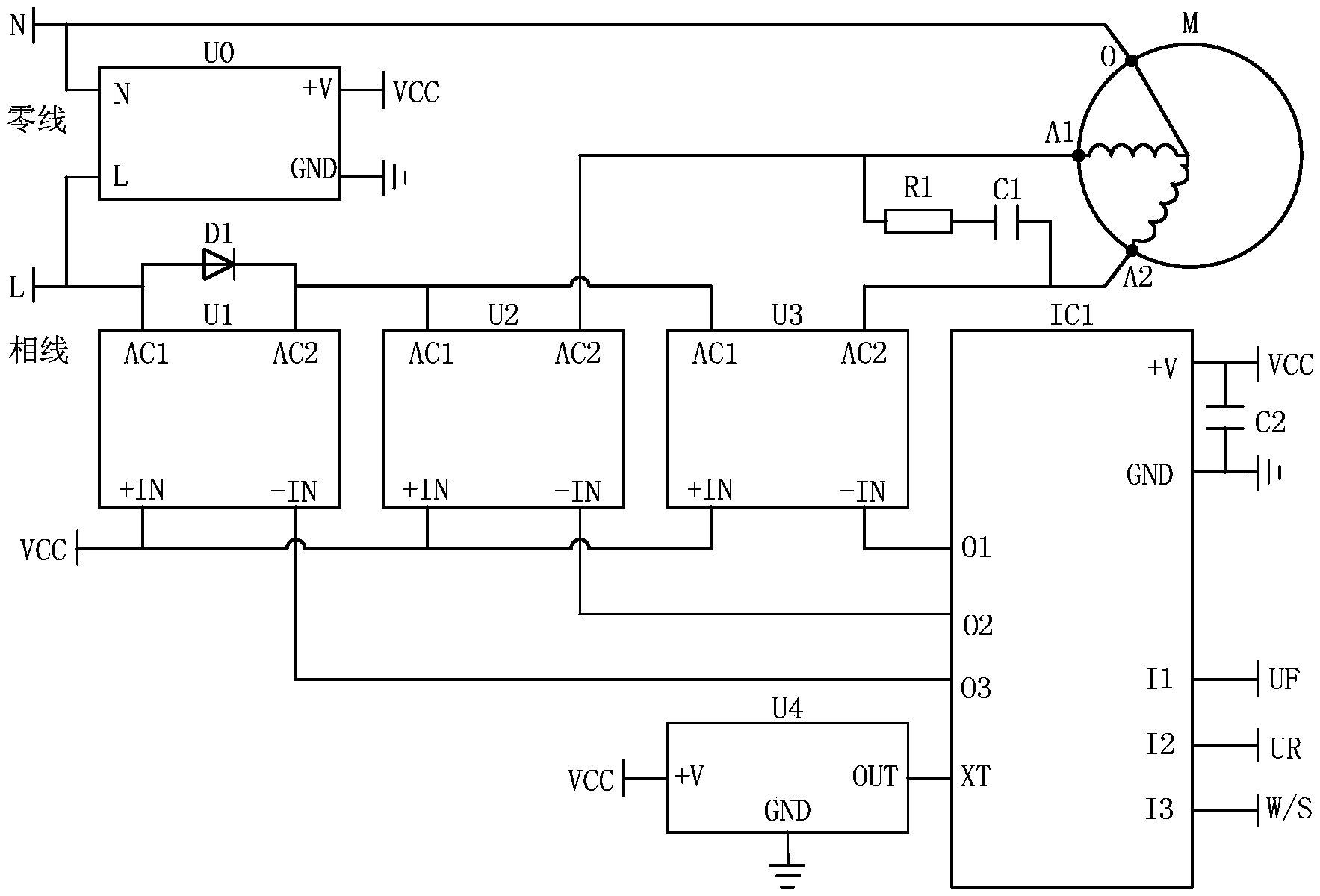 Single-phase electromagnetic deceleration type permanent magnet low-speed synchronous motor fast braking circuit