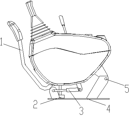 Excavator armrest box supporting stabilizing structure