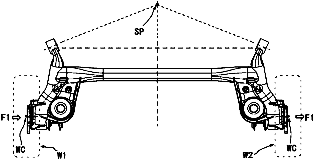 Composite spring, torsion beam and axle suspension assembly