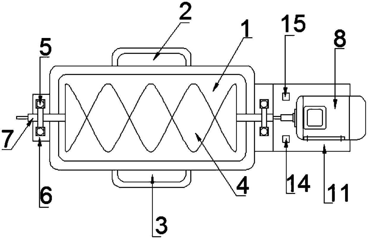 Raw material mixing device for data line processing