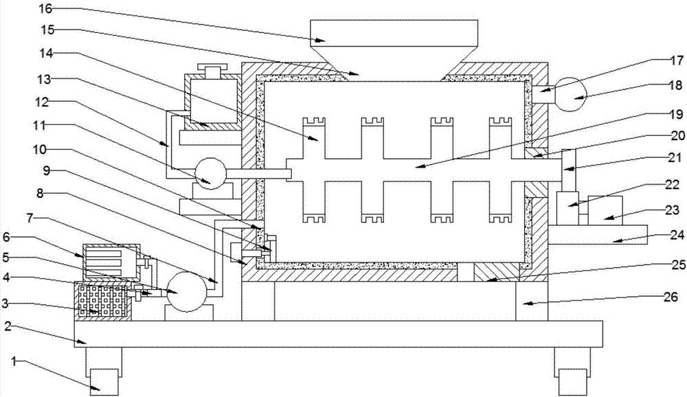 Medicinal material drying treatment device with medicinal material moistening function