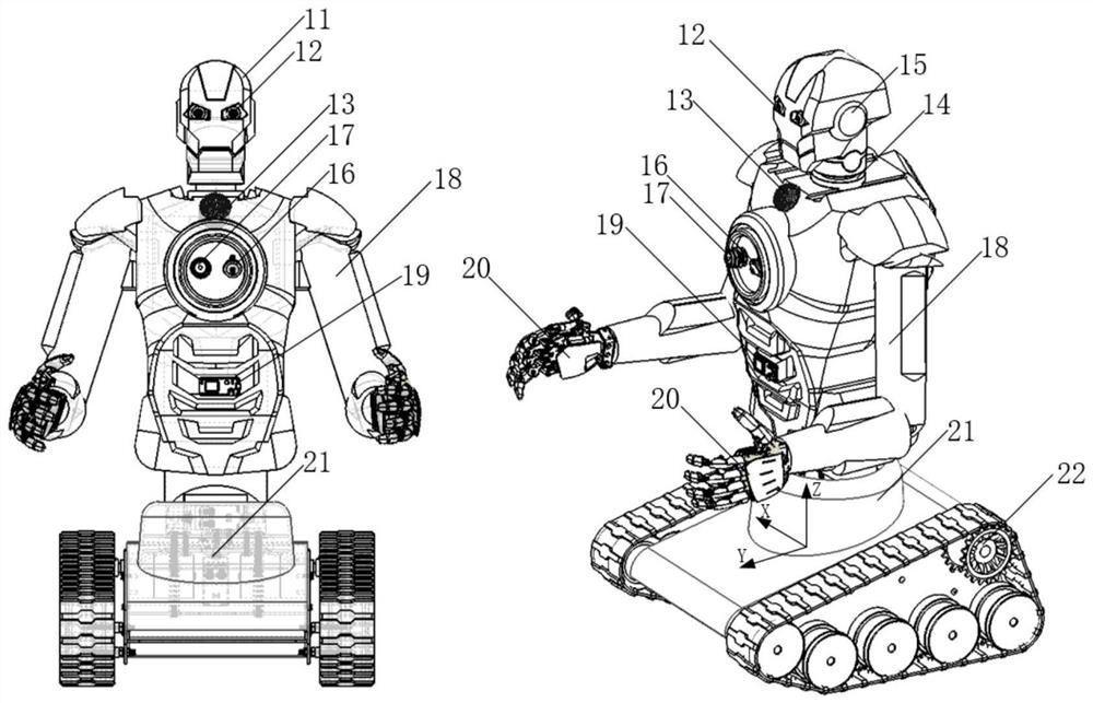 Synchronous crossing robot underground coal mine