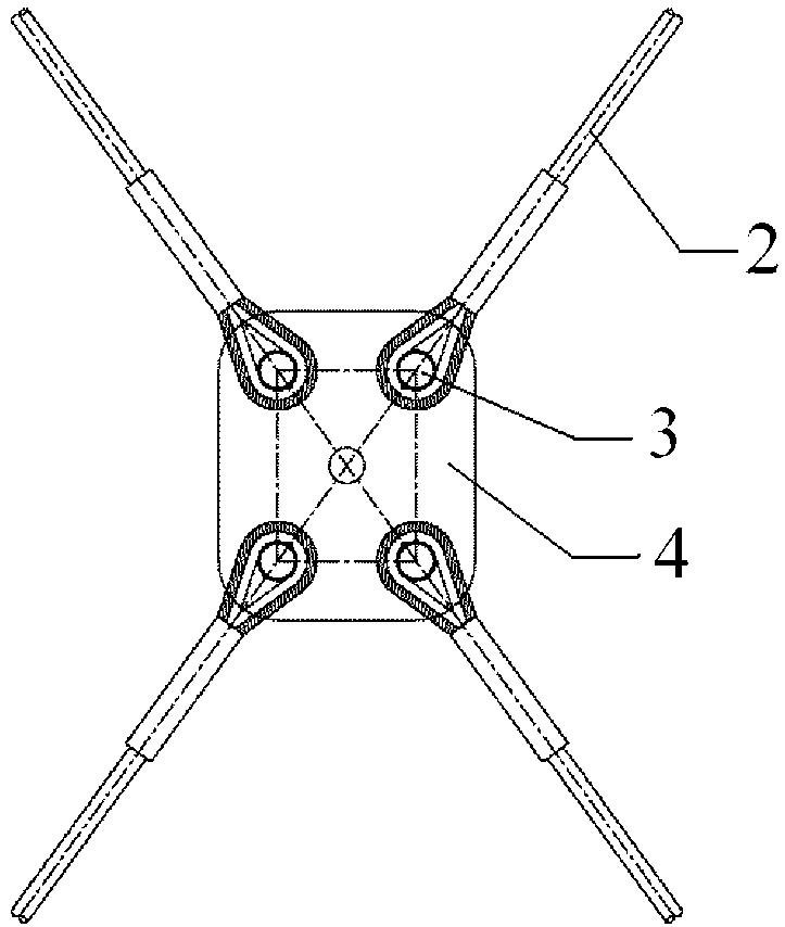 Air-inflated membrane structure with crossing cable net arranged along geodesic line