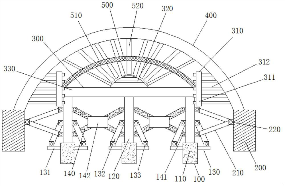 Cast-in-place arch bridge combined support structure and construction method thereof