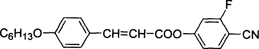 Novel LCD compound p-n-hexyloxy cinnamic acid -2-fluoro-4-hydroxy- benzonitrile ester and its preparation method