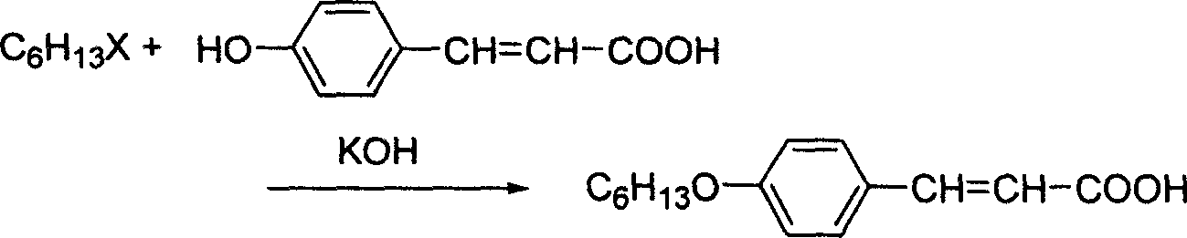 Novel LCD compound p-n-hexyloxy cinnamic acid -2-fluoro-4-hydroxy- benzonitrile ester and its preparation method