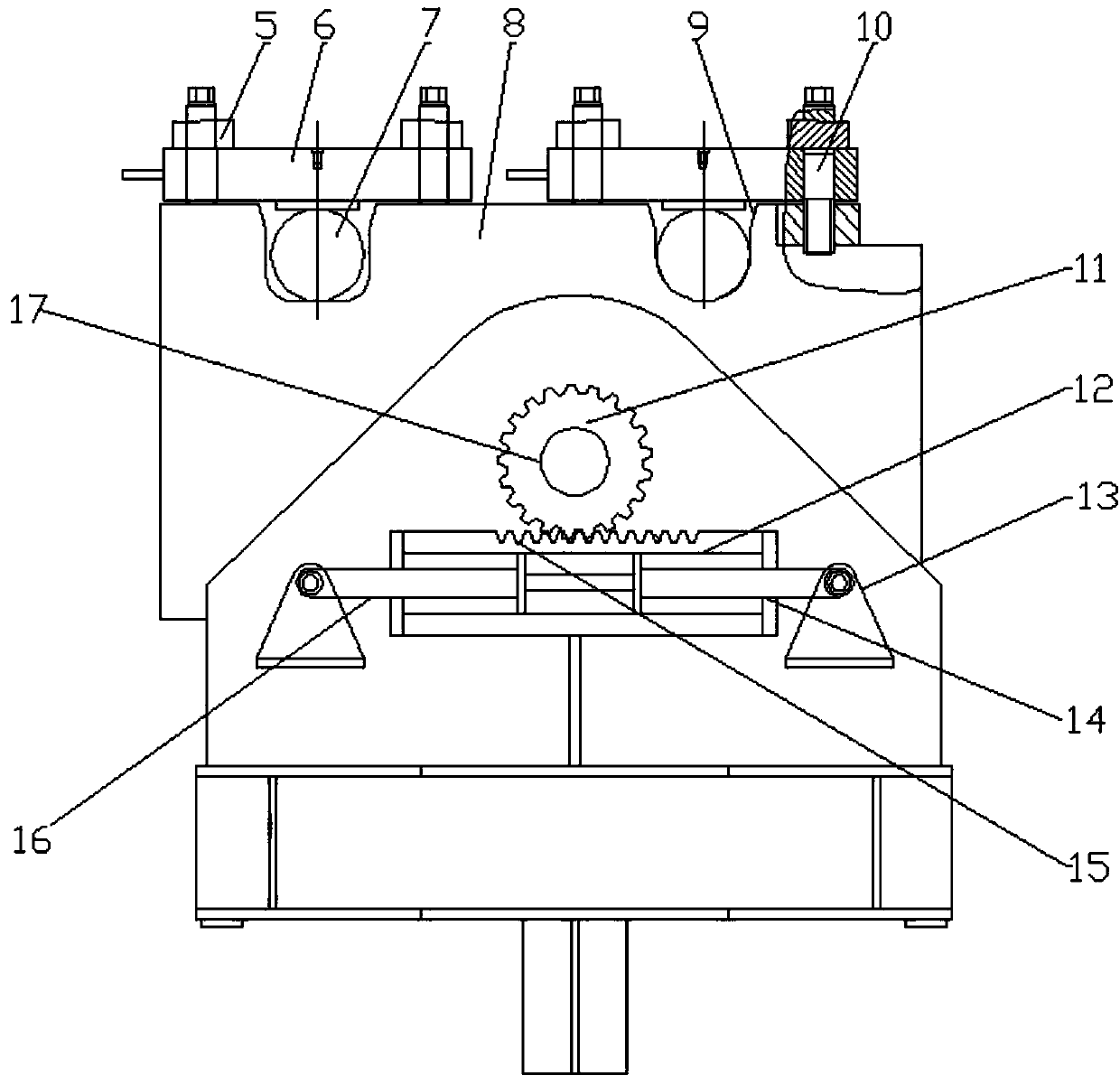 Double-shaft drive tundish tipping device