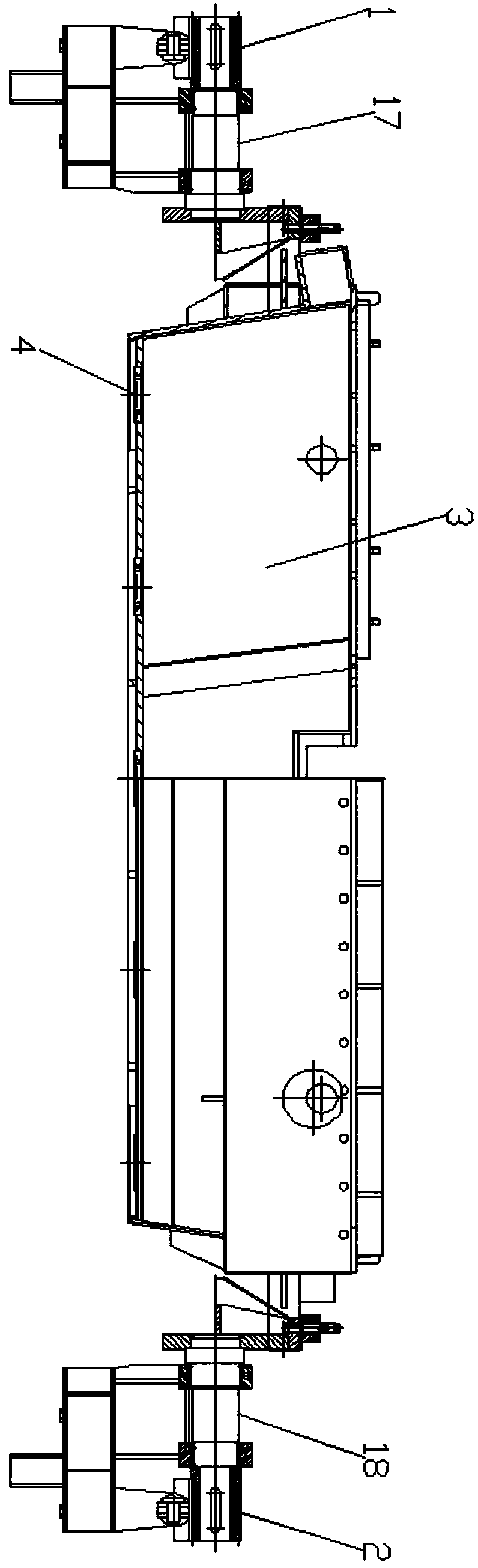 Double-shaft drive tundish tipping device