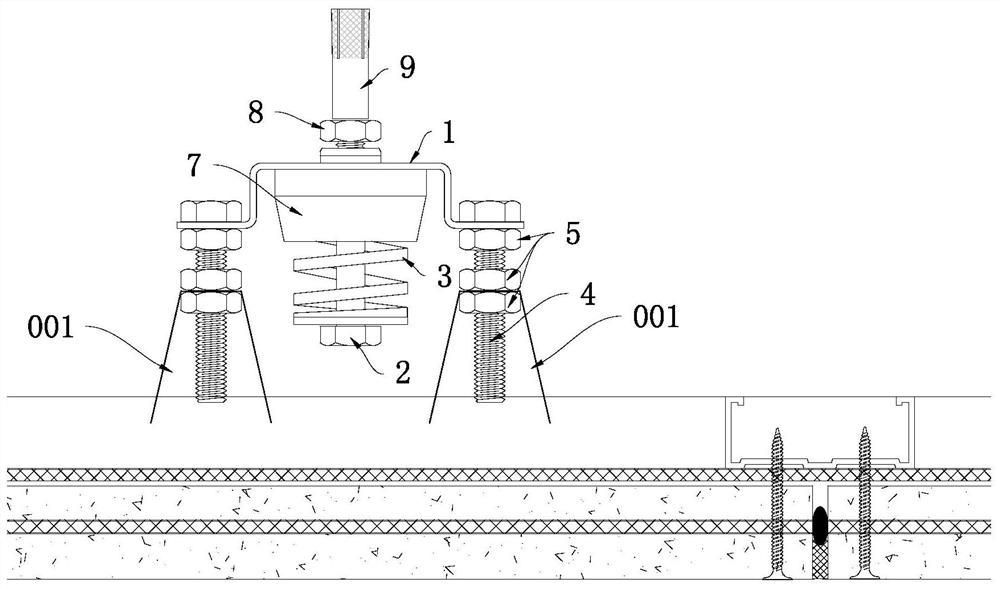 Ceiling shock absorber