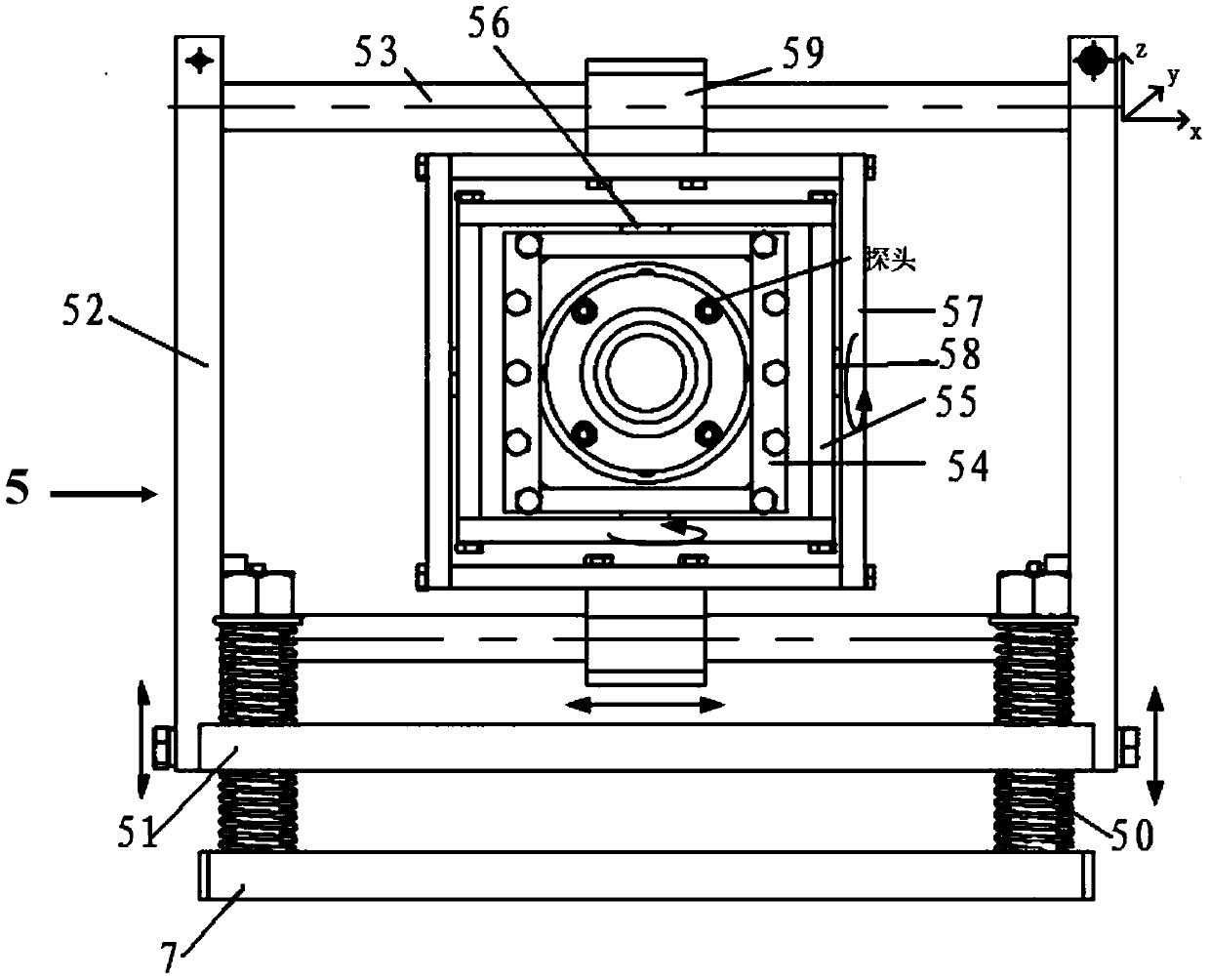 Sacrificial anode core breaking detection system and method based on passing eddy current