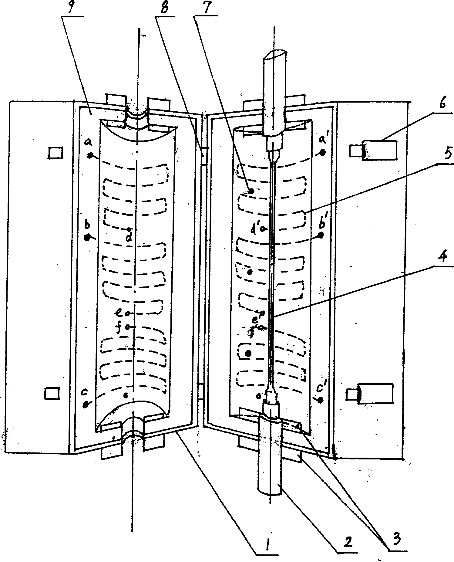 Three-segment opposite-opening type fatigue and high temperature test integrated furnace