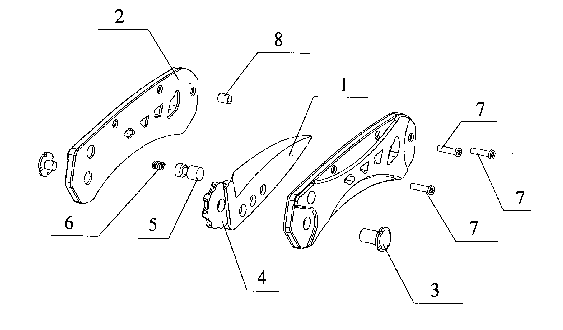 Multi-angle positioned foldable knife