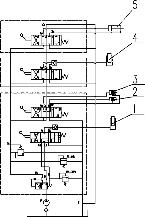 Novel hydraulic control system for combine harvester