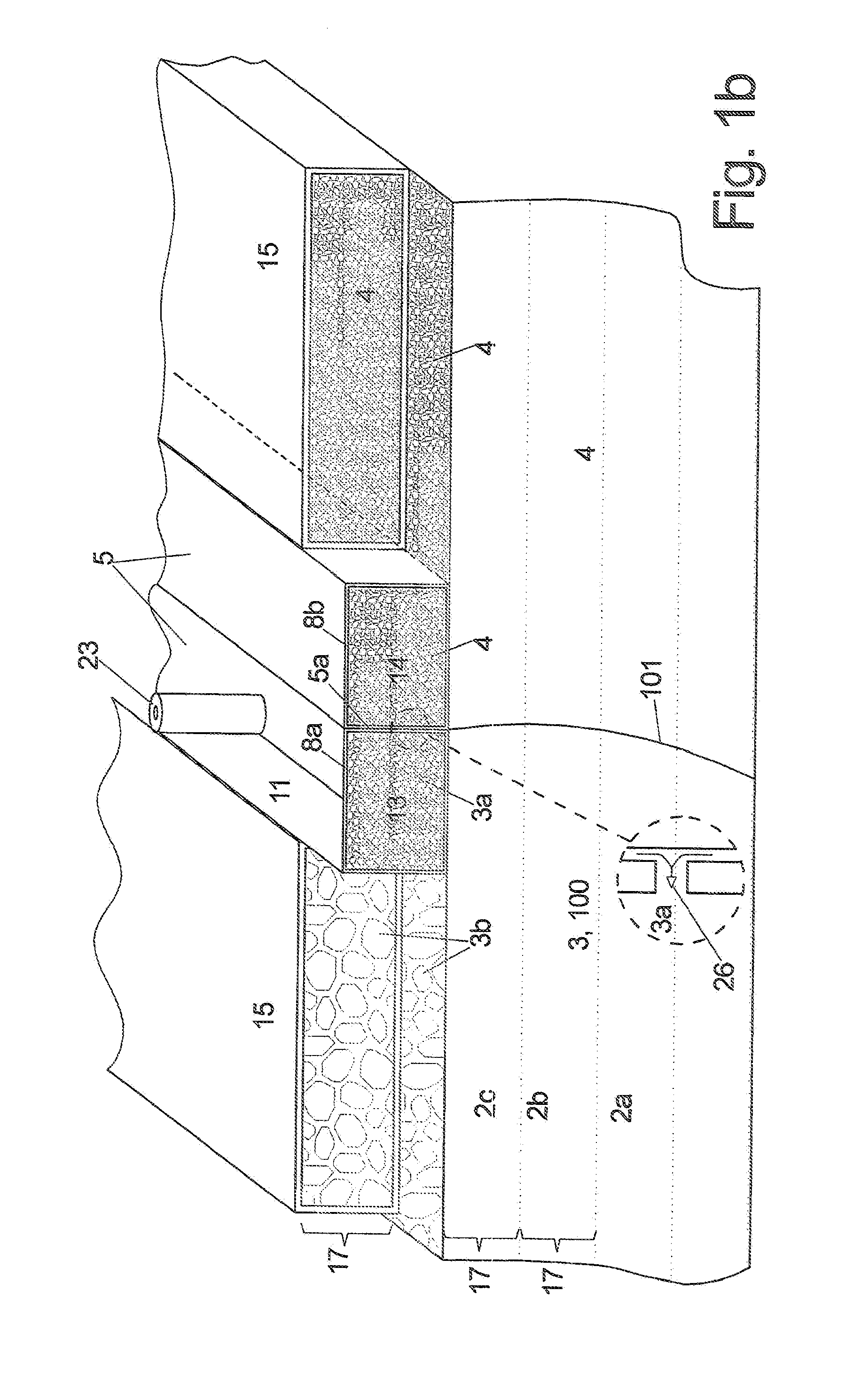 Method and device for layered buildup of a shaped element