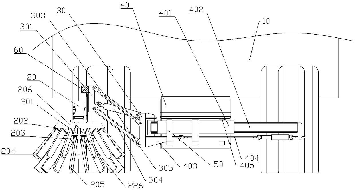 Washing device for clean-keeping washing vehicle