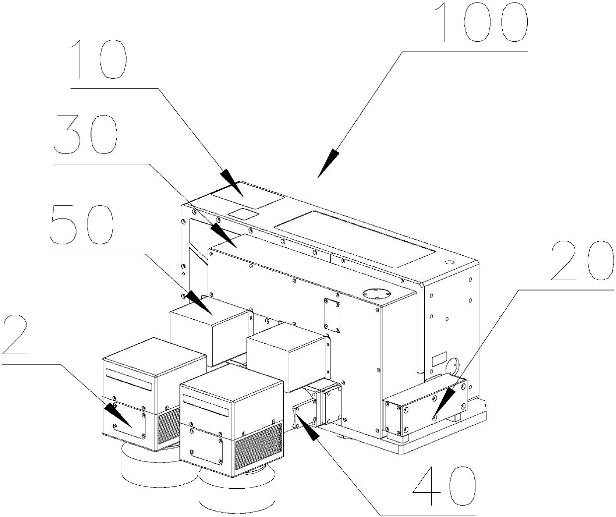 Laser light path system and double-head laser marking machine