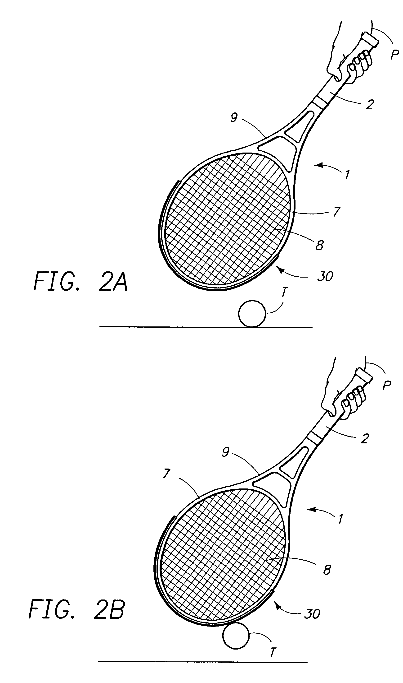 Tennis racquet equipped with a tennis ball retriever