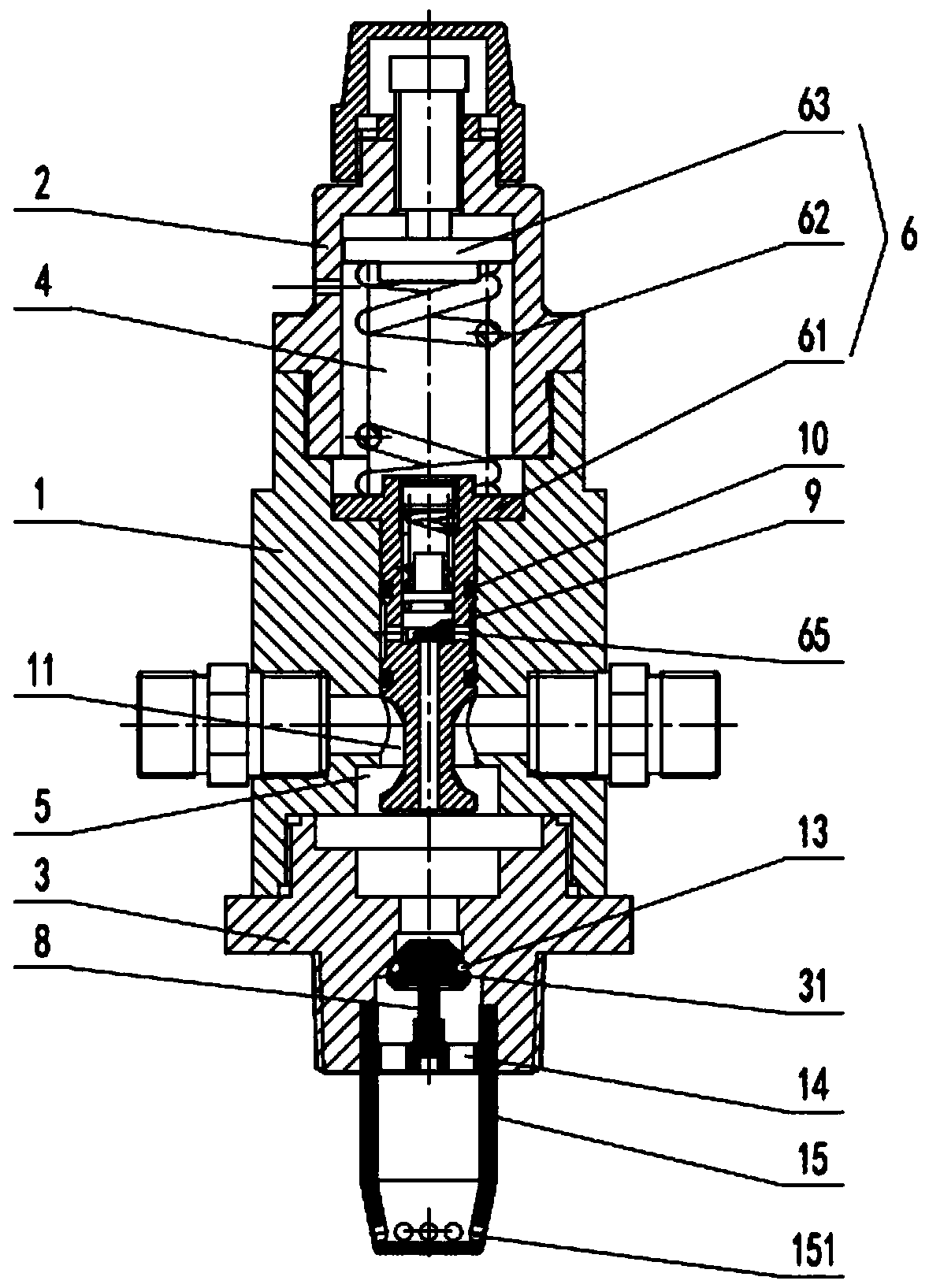 Pressure-reducing pressure-stabilizing and constant-pressure starting valve for fire fighting