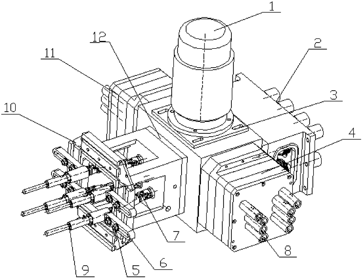 Numerical-control four-station rotary table type tool