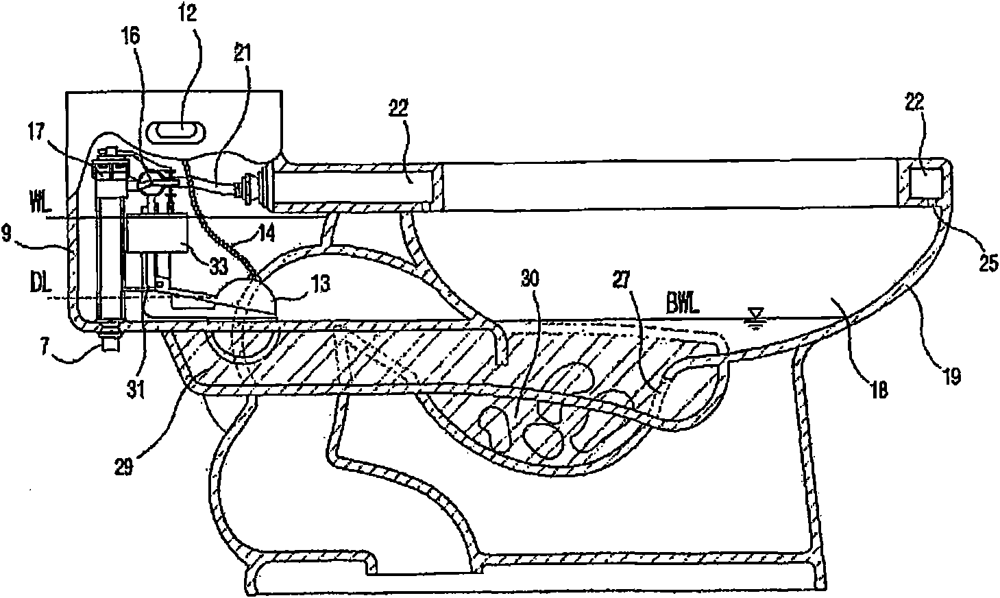 Toilet stool having supporting water tank for preventing overflowing