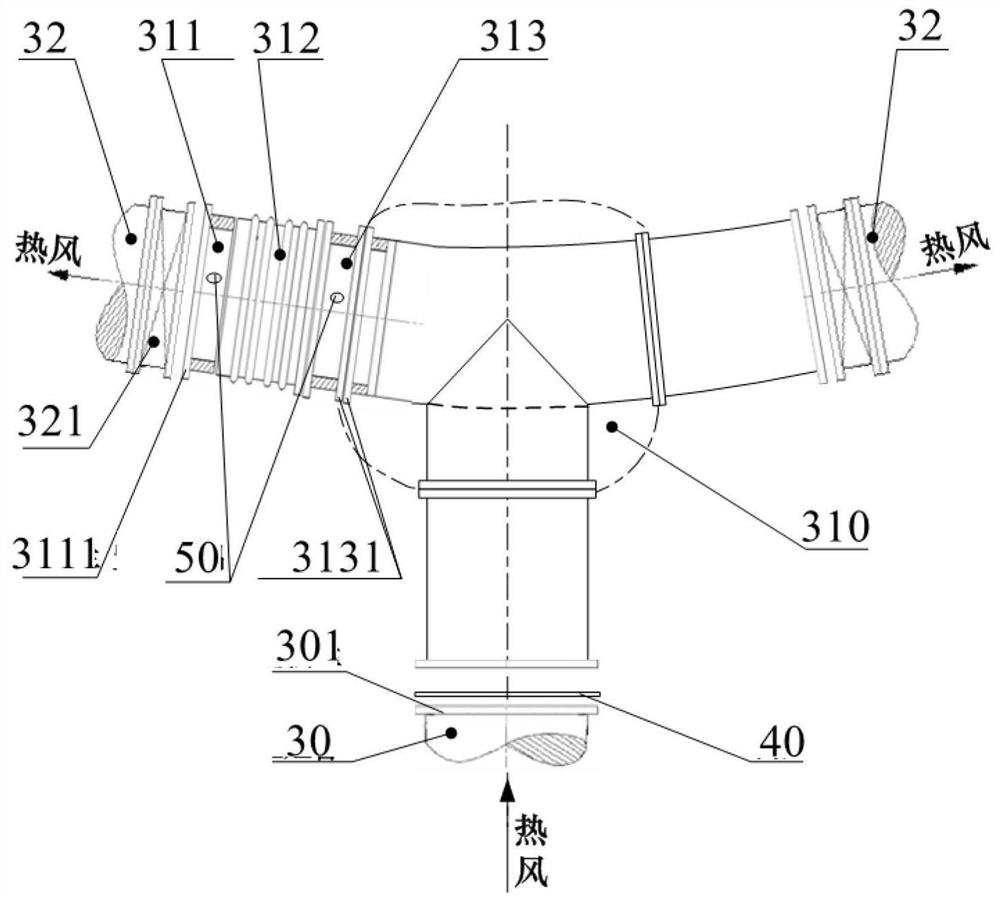 Blast furnace continuous blast system without damping down after damage and continuous blast method