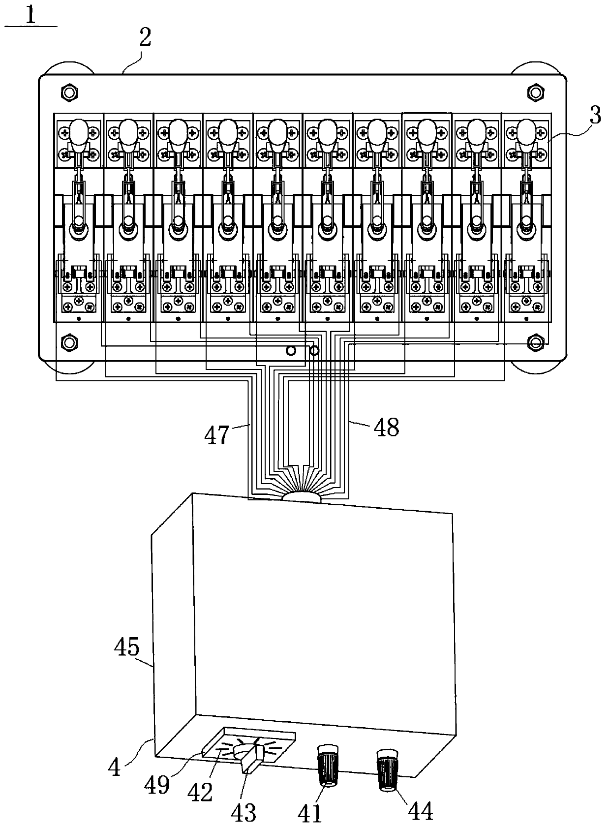 Resistance value testing device applied to thermistor testing