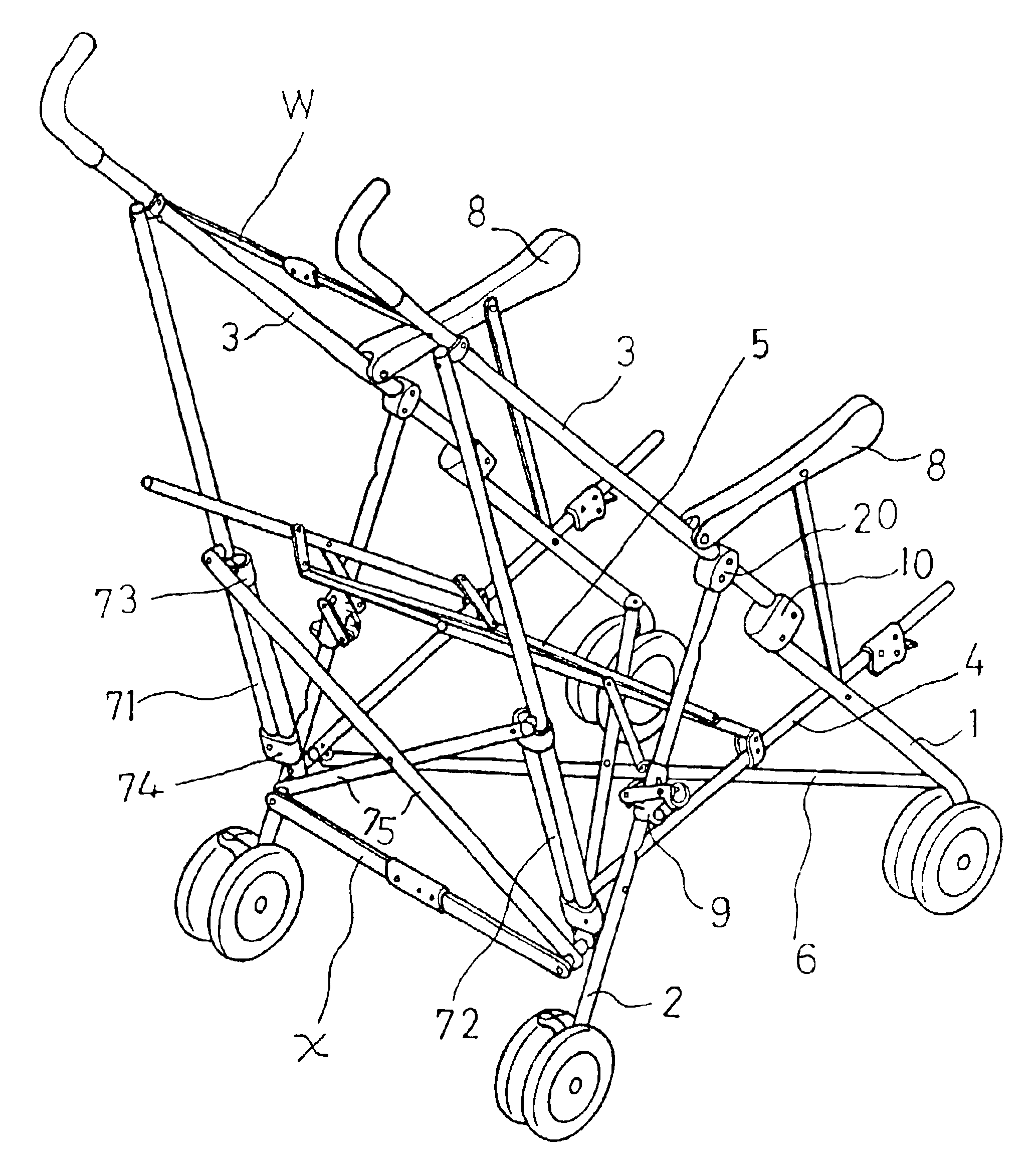 Foldable baby stroller