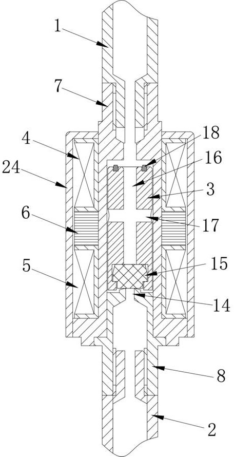 Coaxial electromagnetic valve for deep sea and using method