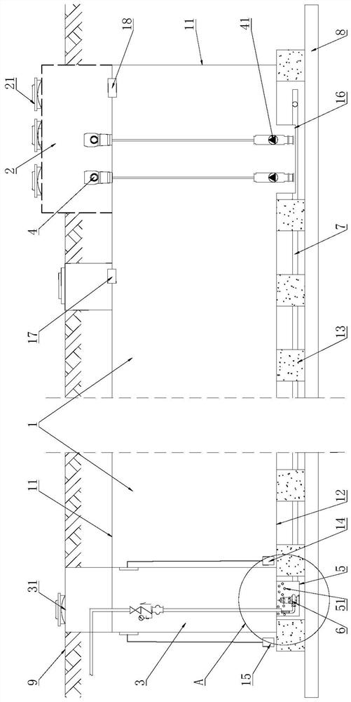 Buried anti-floating water tank with bottom plate