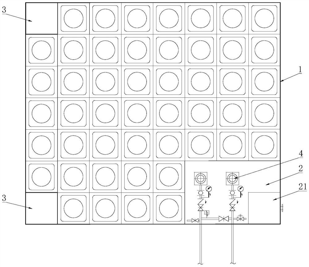 Buried anti-floating water tank with bottom plate